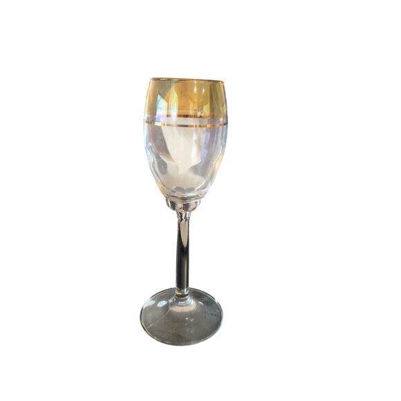 Circleware Gold Rim Stemware 3oz Wine Champagne Cordial Goblet Vintage 1950s/60s - Picture 2 of 6
